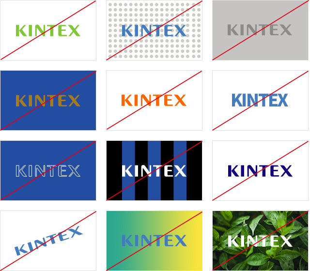 심볼마크가 흰바탕과 킨텍스 블루의 풀컬러를 적용하지 않은 이미지 사례